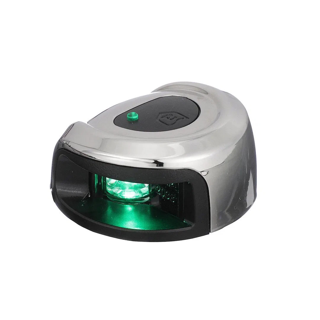 NV2012SSG-7 – ATTWOOD MARI Navigation Light, Combination Side Light Round LED Green Lens Polycarbonate Lens Black Hou...